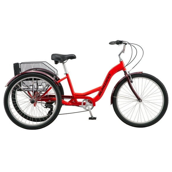 Schwinn Meridian Adult Tricycle, 26 Inch Wheels, 7 - Speed, Red