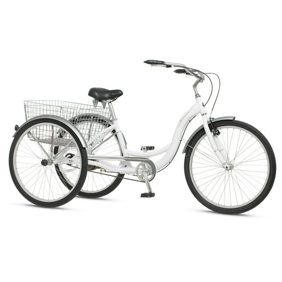 Schwinn Meridian Adult Tricycle, 26 Inch Wheels, Single Speed, White