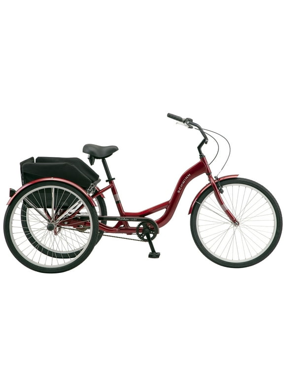 Schwinn Meridian Adult Tricycle, Single Speed, 26-inch Wheels, Burgundy
