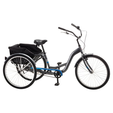Schwinn Meridian Adult Tricycle, Single Speed, 26-inch Wheels, Grey