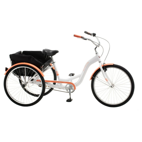 Schwinn Meridian Adult Tricycle, Single Speed, 26-inch Wheels, White