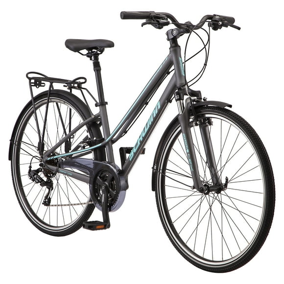 Schwinn Network 6c Hybrid Bike, 21 Speeds, Small 14" Womens Style Frame, 700c Wheels, Grey