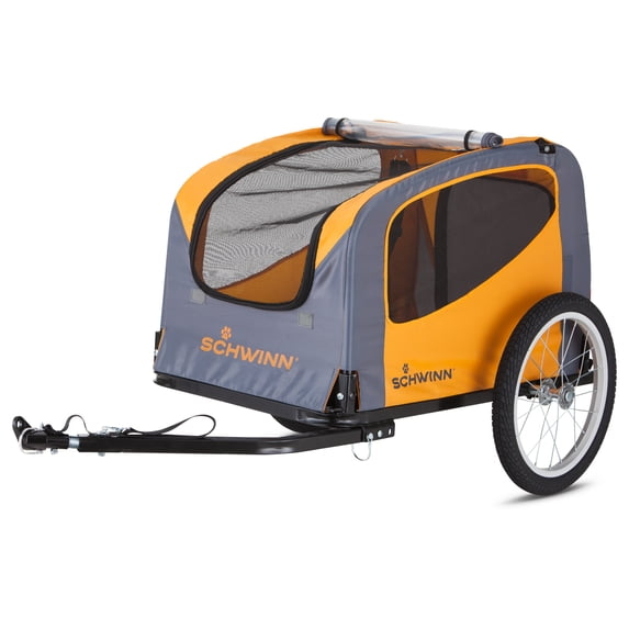 Schwinn Rascal Pet Trailer for Bicycles, 16-Inch Wheels, 50 lbs. Capacity, Orange