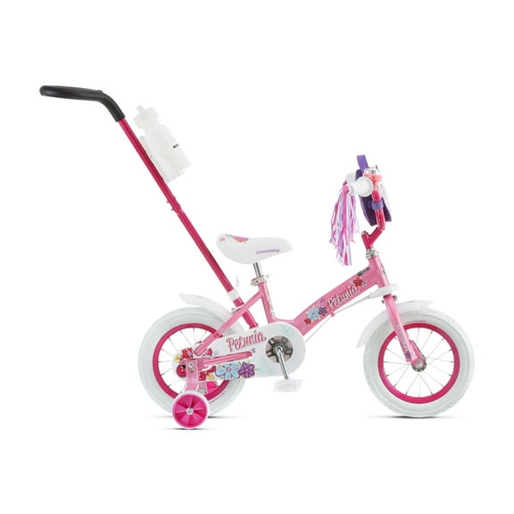 Schwinn Petunia Steerable Toddler Bike with Training Wheels, 12 Inch Wheel, Ages 2-4, Pink