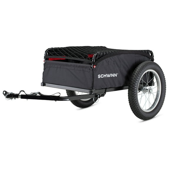 Schwinn Porter Cargo Trailer for Bikes, 100 lb Weight Limit, Black