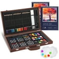 thumbnail image 1 of Deluxe Art Set 88-Piece Artist Studio Set Wood Box Case - Art Supplies For Painting, Drawing, 2 Sketch Pads, 24 Watercolor Paint Colors, 24 Oil Pastels, 24 Colored Pencils, 2 Brush, Art Starter Kit, 1 of 7