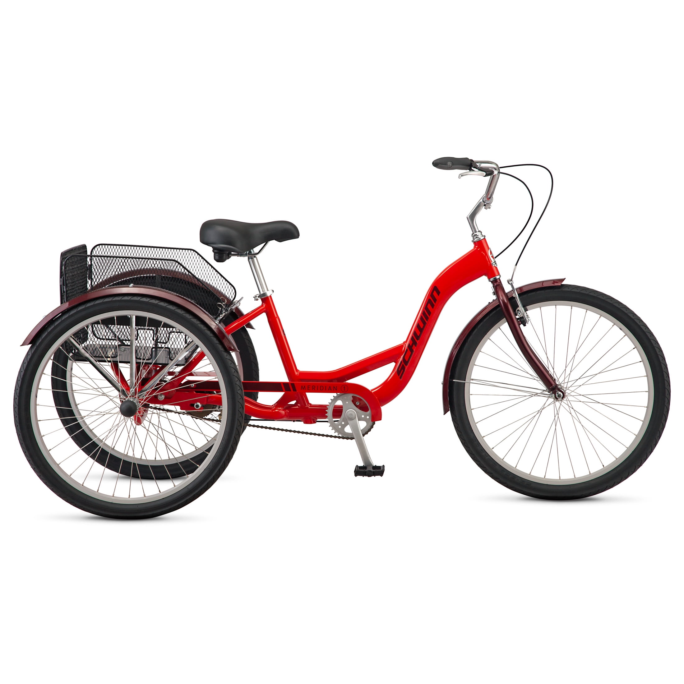 シュウィン 三輪車 SCHWINN Schwinn Meridian Adult Tricycle, 26 Inch Wheels, Single Speed, Red