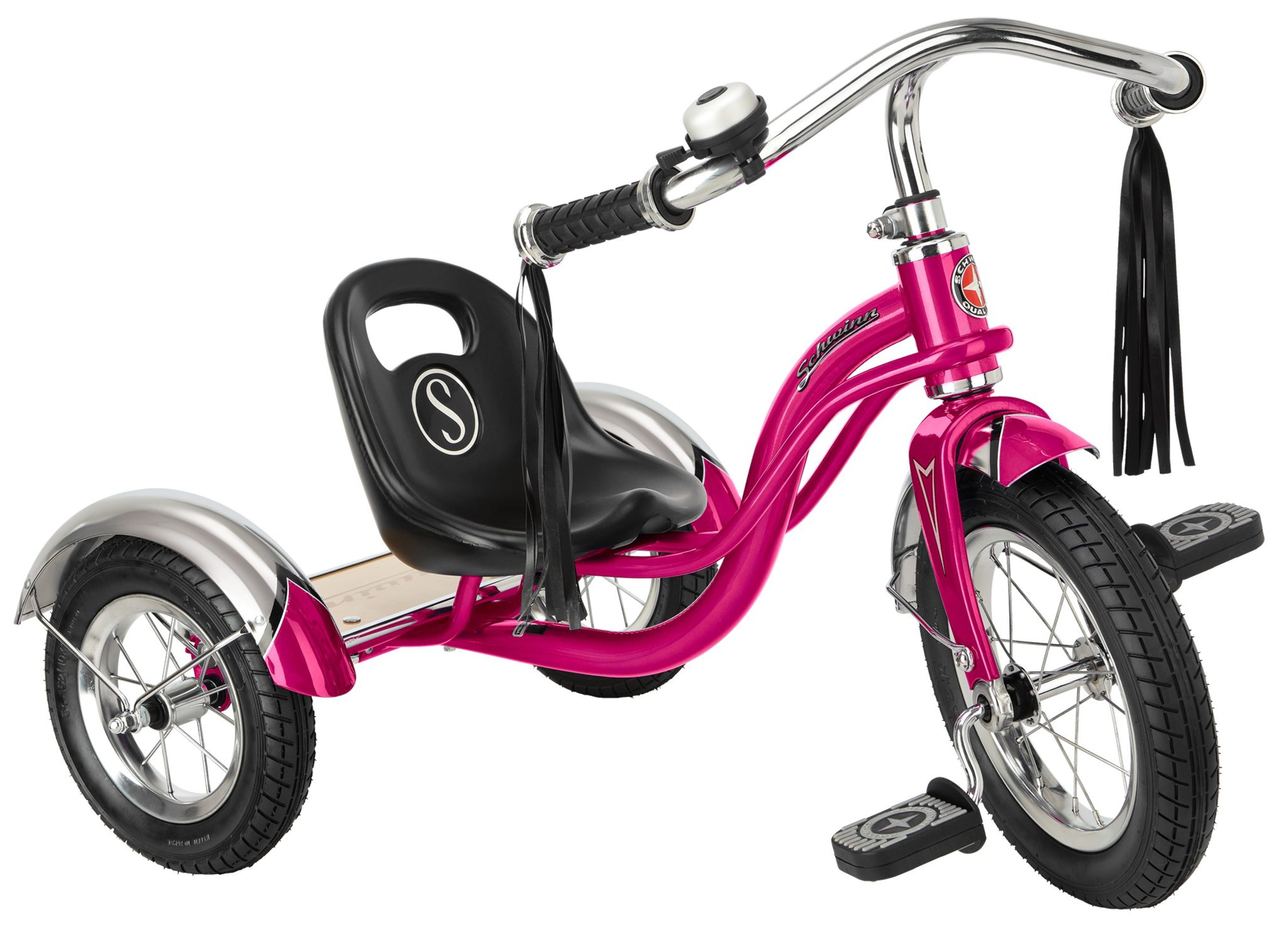 Schwinn Roadster Retro-Style Tricycle, 12-inch front wheel, ages 2 - 4, hot pink - image 1 of 7