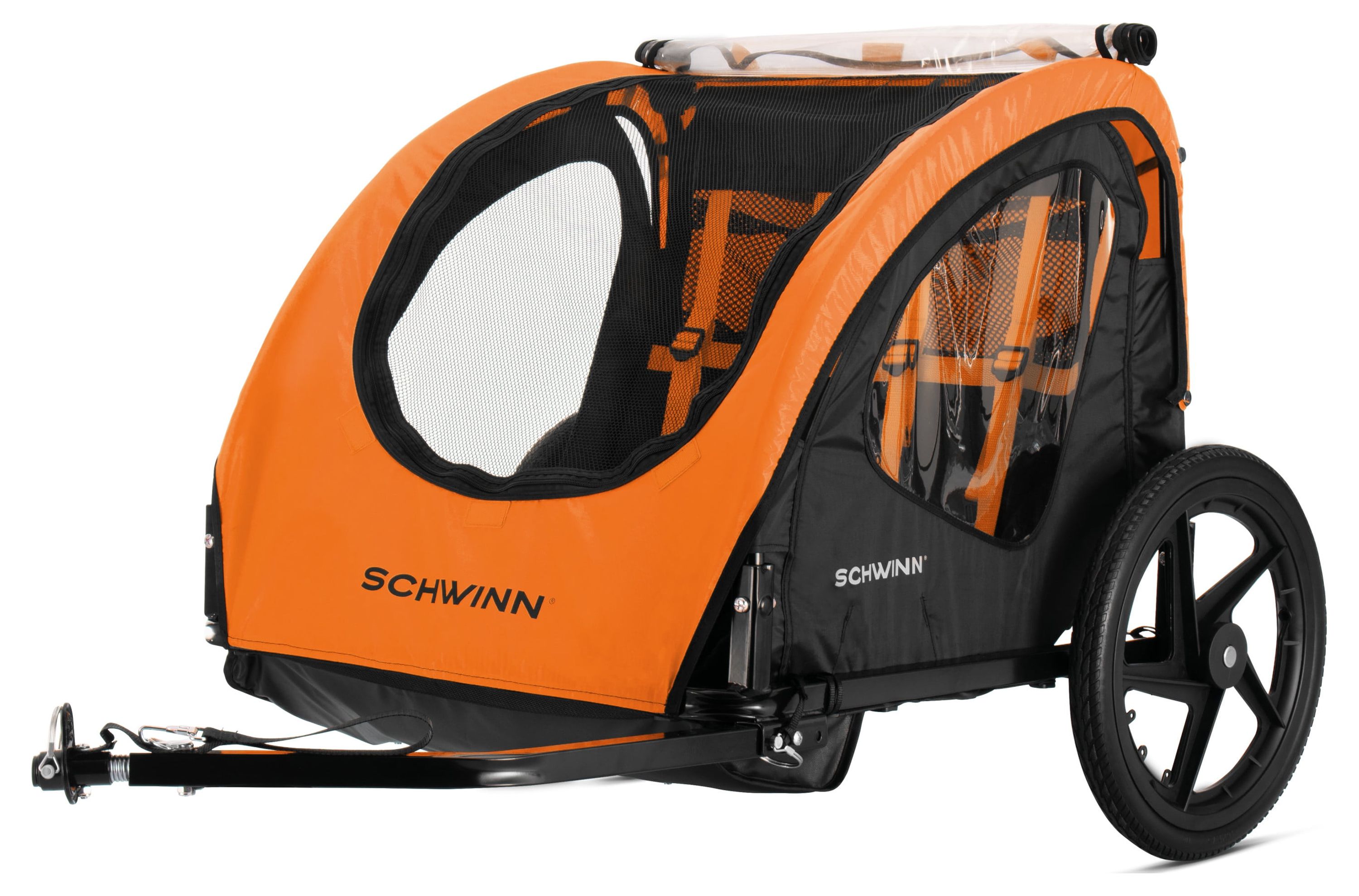 Schwinn Shuttle Foldable 2 Seat Child Bike Trailer, Orange & Black - image 1 of 8