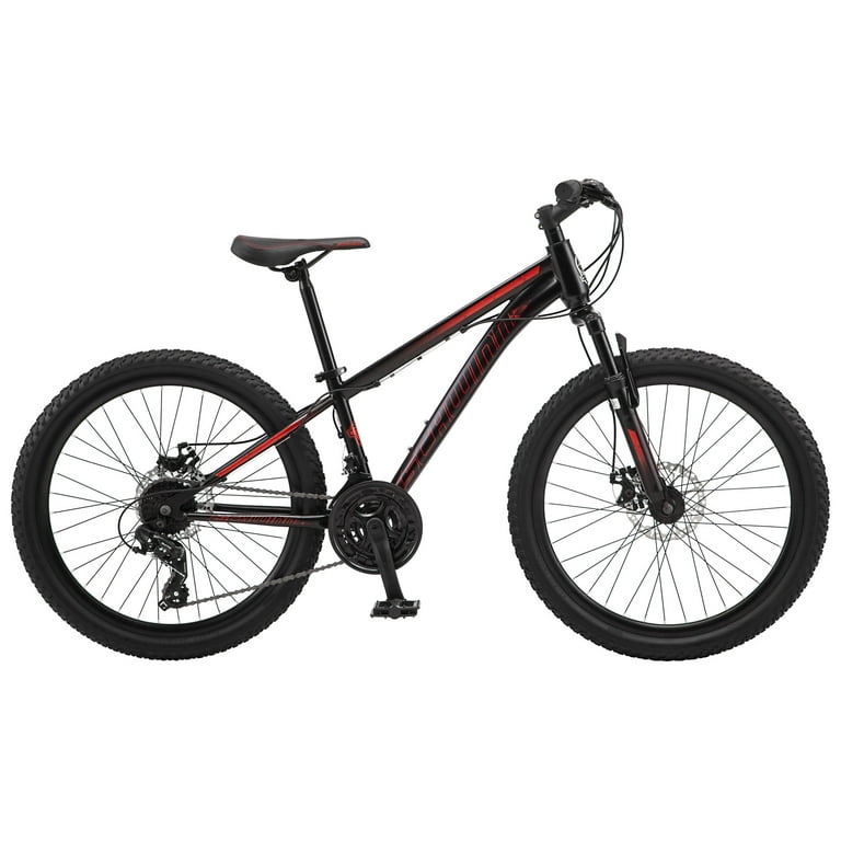 Schwinn Sidewinder Mountain Bike; 24-Inch wheels, 21-speeds, Black / Red Schwinn Sidewinder Mountain Bike; 24-Inch wheels, 21-speeds, Black / Red