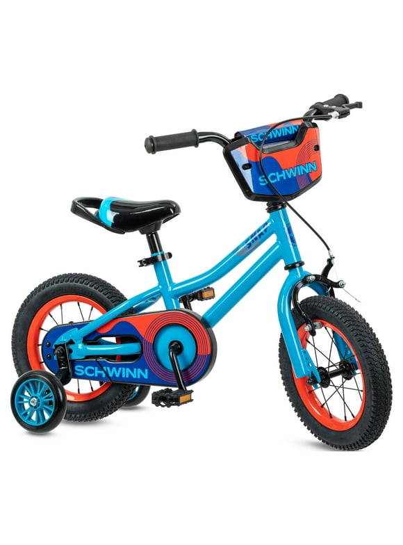 Schwinn Snap 12 inch Boys Kids Bike with Training Wheels, Ages 1-4,  Blue