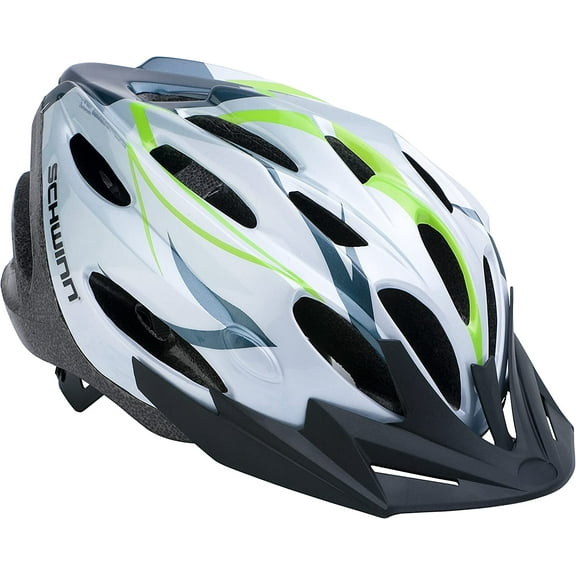 Schwinn Traveler Bike Helmet, Adult, White/Green