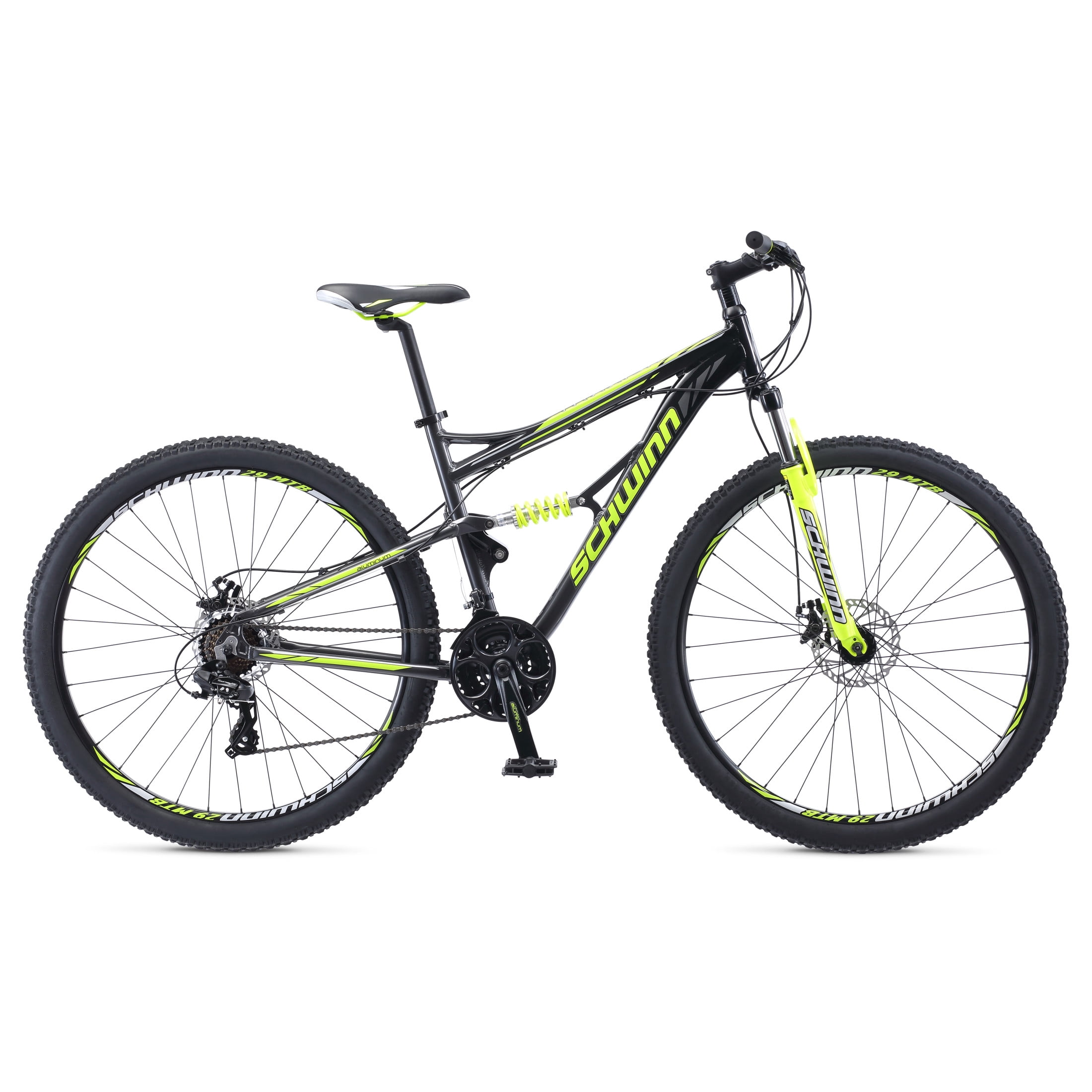 Schwinn Traxion Full Suspension Mountain Bike, 29-Inch Wheels, 24 Speed, Grey