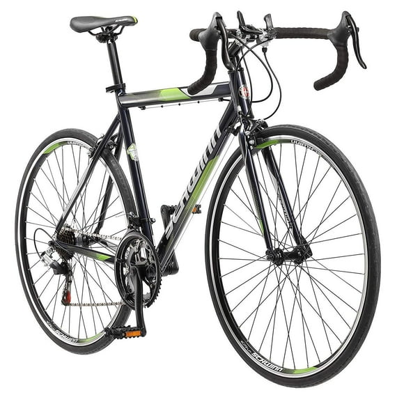 Schwinn Volare 1300 Bicycle 700C, Men's Drop Bar Road, Black with Green accent