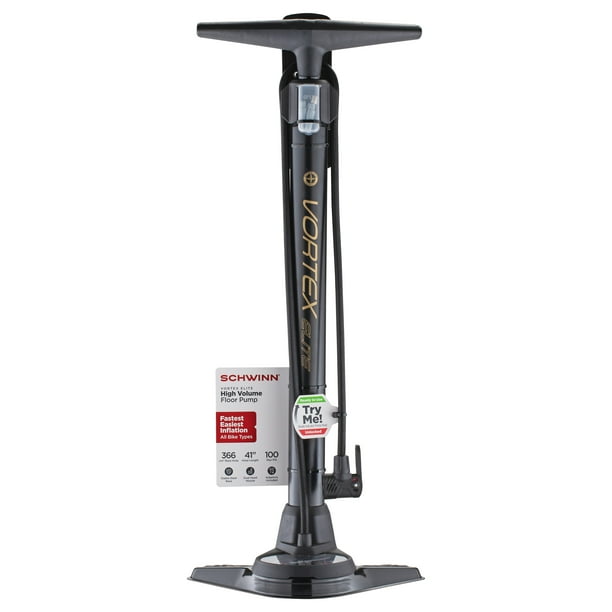 Schwinn Vortex Elite Floor Pump, black