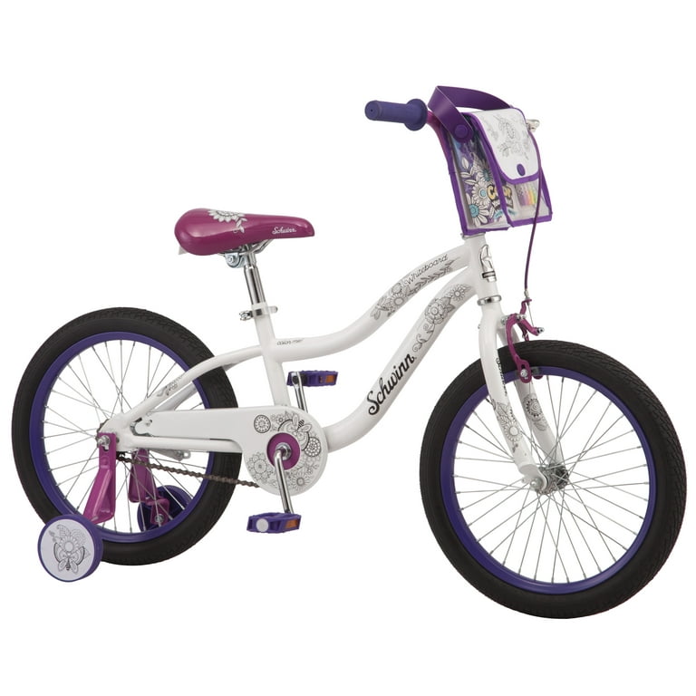 Schwinn WhiteBoard Color Me Kids Bike 18 inch wheel training wheels coloring 4 dry erase markers and bag you can color Walmart