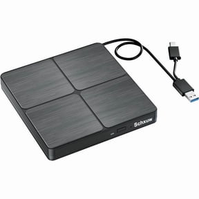 Schxuw External DVD Drive, External CD/DVD Drive for Laptop CD Burner CD ROM DVD Player Portable CD Reader for Laptop, Compatible with Laptop PC Windows 11/10//7 Linux Mac OS