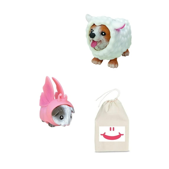 Schylling 1 Pocket Pups 1 Guinea Pigs Squeeze Party Adorable Removable Costume! (Random) Age 3+