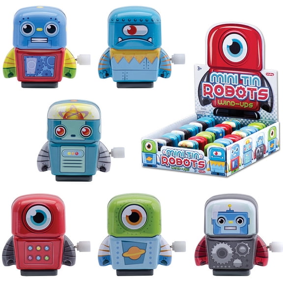 Schylling 6035476 Mini Tin Wind-Up Robots Assorted Childs Toys Gifts Games Gadgets