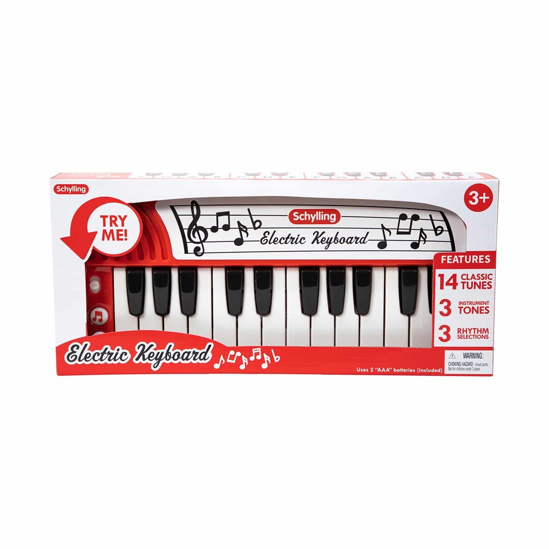 Schylling Electric Keyboard, Musical Instrument Toy with 14 Demo Songs Included, Children 3+ Years