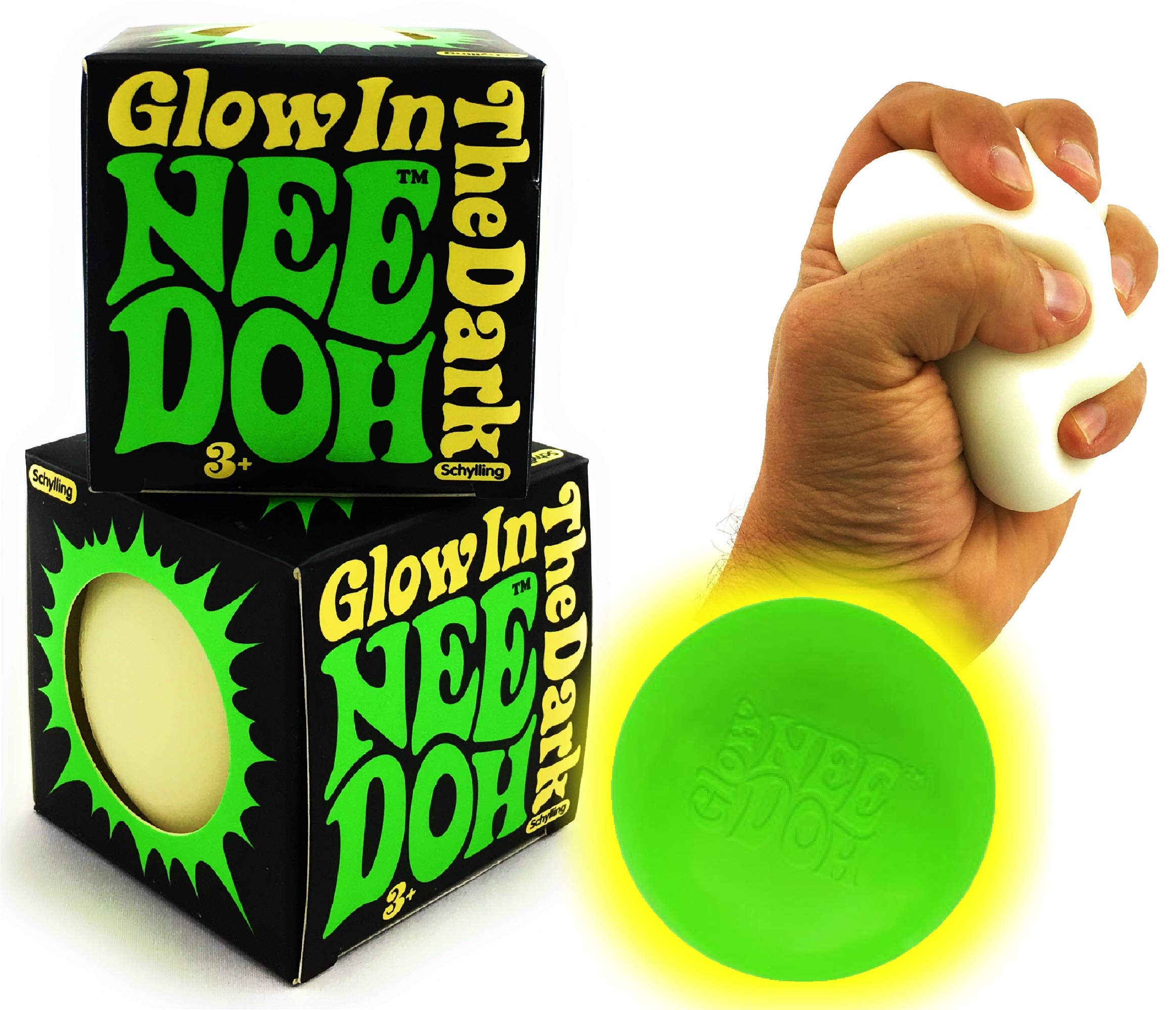 Schylling Glow In The Dark NeeDoh 2 Pack Squishy Stress Balls Schylling Glow In The Dark NeeDoh 2 Pack Squishy Stress Balls