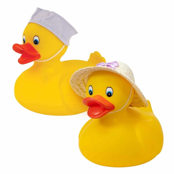 Schylling Large Classic Yellow Rubber Ducky (10in tall, styles vary)