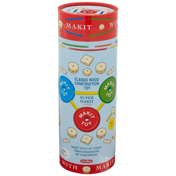 Schylling Makit Wood Building Set, 70pcs.