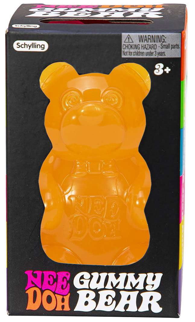 Schylling NeeDoh Gummy Bear Stress Ball, Orange