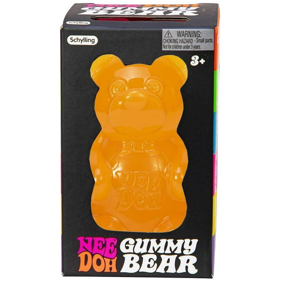 Schylling NeeDoh Gummy Bear Stress Ball, Orange