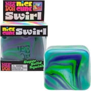 Schylling NeeDoh Nice Cube Swirl - Sensory Toy with a Super Solid Squish - Unique, Swirling Color Blend - Ages 3 and Up - Blue/Green; One Cube Per Pack
