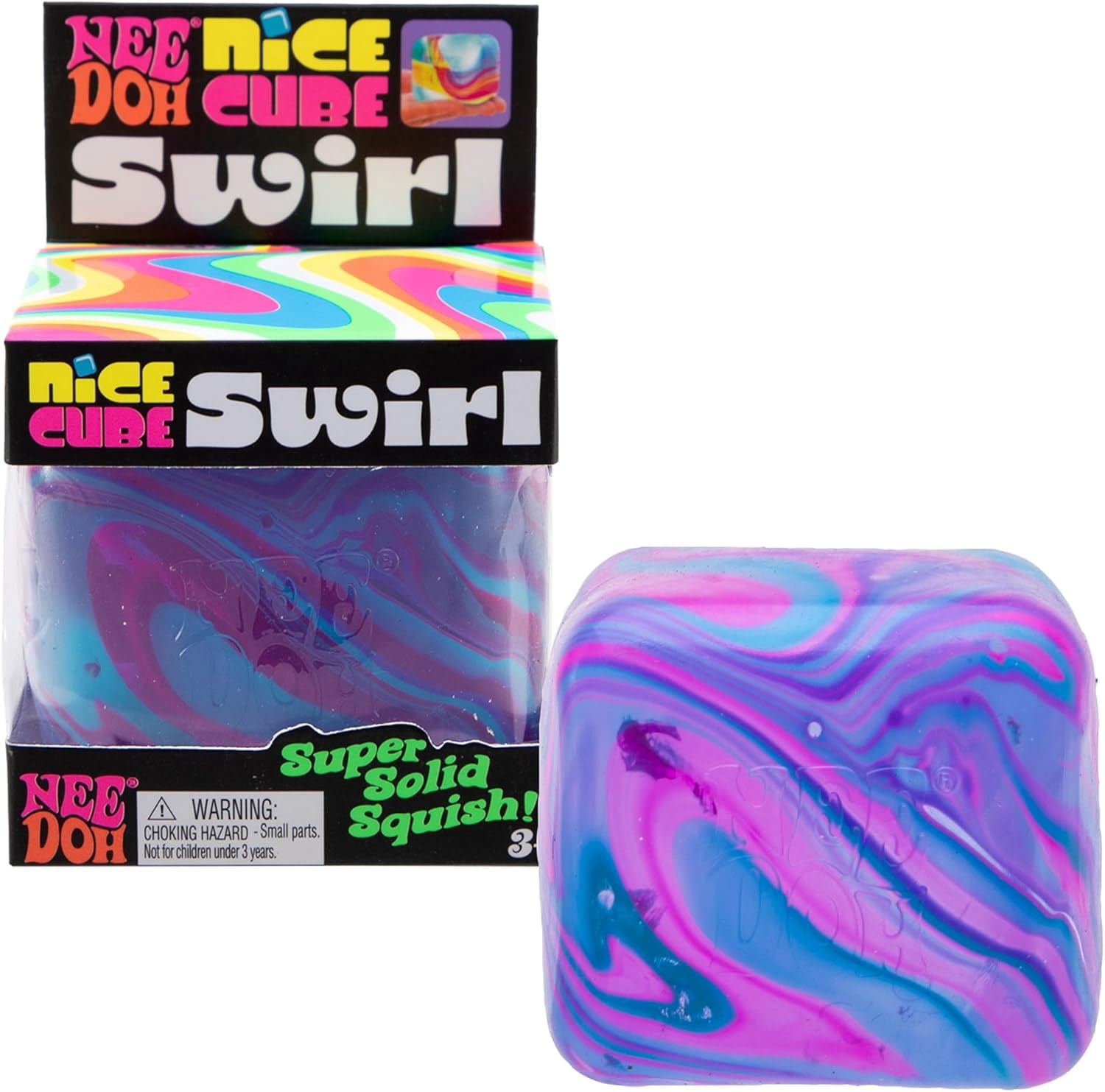 Schylling NeeDoh Nice Cube Swirl - Sensory Toy with a Super SUPER