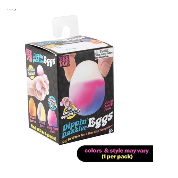Schylling Needoh Dippin Dazzler - Sensory Squeeze Egg , Changes Color , 1 CHOSEN AT random
