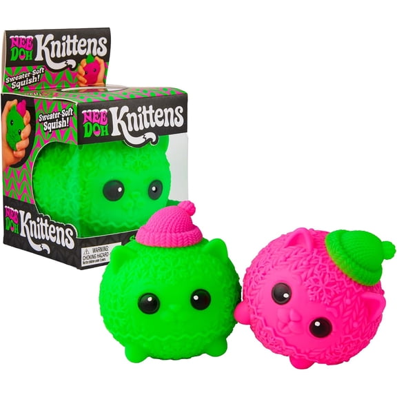 Schylling Needoh Squishmas Knittens - Sensory Squeeze Toy - Colors May Vary (Pack of 1)
