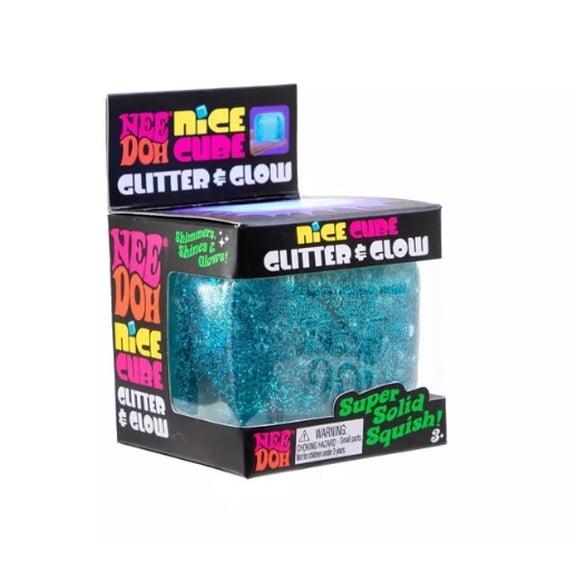 Schylling Trending - Nice Cube Glitter and Glow Nee STRESS CUBE RELIEVE, SENSORY FIDGET - 1pc Random Color
