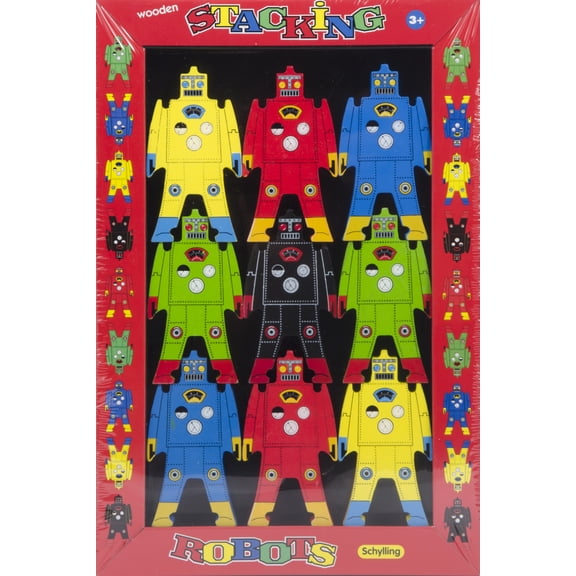 Schylling Wooden Stacking Robot Figures