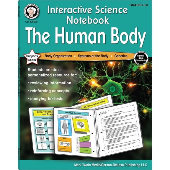 Schyrlet Cameron Interactive Science Notebook: The Human Body, 8.5in x 11in, Multicolor, 19 Pages