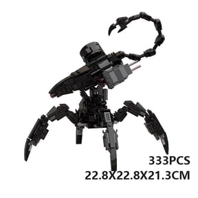 Sci-Fi Alien Creature Building Block Set, Bio-Mechanical Monster Brick Model Kit, Collectible Display Figure