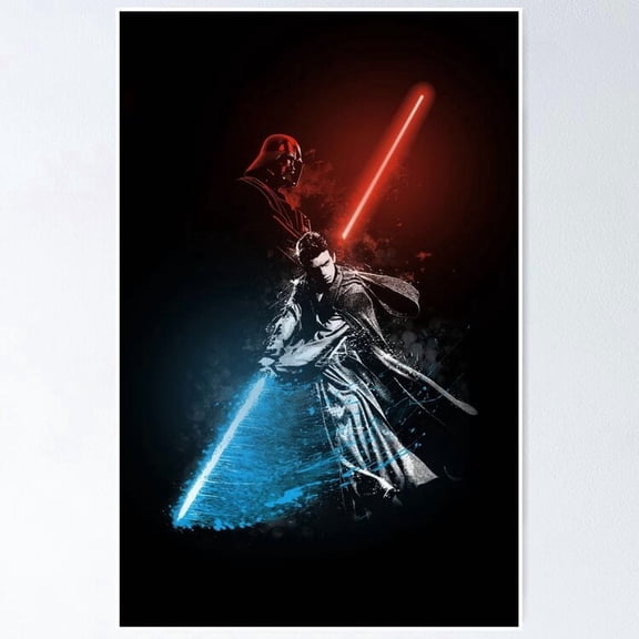 Sci Fi Celestial Balance Light Versus Dark Side Parody Wall Art Geek Decor, Unframed Poster