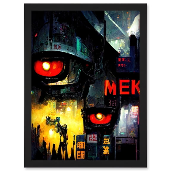Sci Fi Complex Machines Mecha Japanese Big Brother Artwork Framed Wall Art Print A4