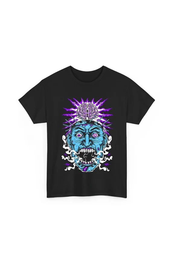 Sci-Fi Cyborg Zombie Open Mouth Screaming Men T-Shirt