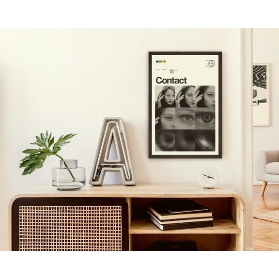 Sci-Fi Deep Space Radio Signal Helvetica Swiss Office Style Version Beta Mid-Century Modern Wall Art, Unframed Poster