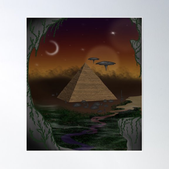 Sci-Fi Egypt Poster Wall Art, Modern Wall Decor For Living Room Bedroom, 8x12 UNFRAMED