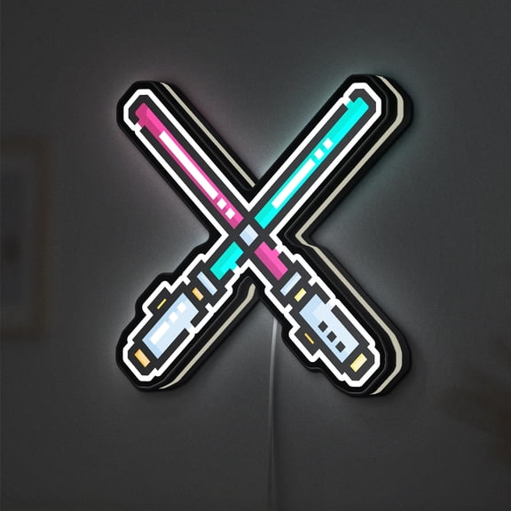 Sci-Fi Energy Blade 3D Novelty Light Box, Futuristic Wall Art, Illuminated Decor for Space Saga Fans (Width 24 inch, 60cm)