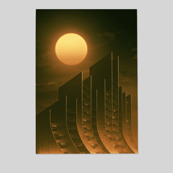 Sci-Fi Futurism Art Industrial Architecture Brutalist Poster Banana Print Full Size 24''x36'' The Golden Shop