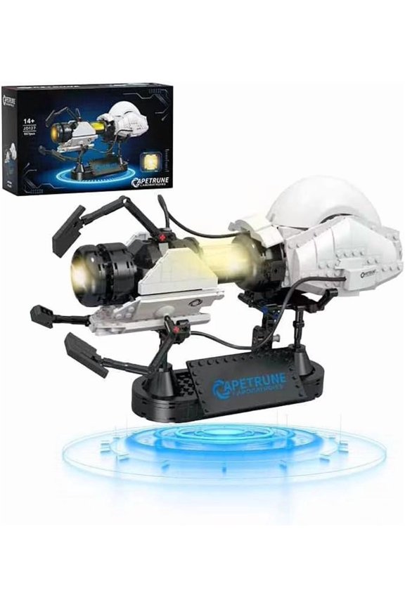 Sci-Fi Games Gun Building Set for Adults, Ideas Portol 2 Gun Building Model with Light & Display Stand, Cool Collectible Games Fans Gift