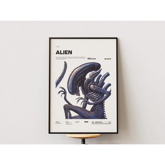 Sci Fi Horror Wall Decor Alien Creature Art Deep Space Room, Unframed Canvas