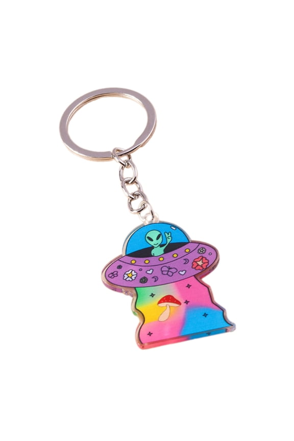 Sci Fi Inspired Acrylic Keychain Alien Craft Design Key Rings Decoration For Bags Keys Or Gifts Practical Everyday Ornament