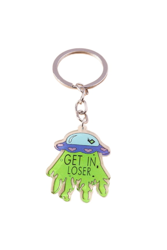 Sci Fi Inspired Acrylic Keychain Alien Craft Design Key Rings Decoration For Bags Keys Or Gifts Practical Everyday Ornament