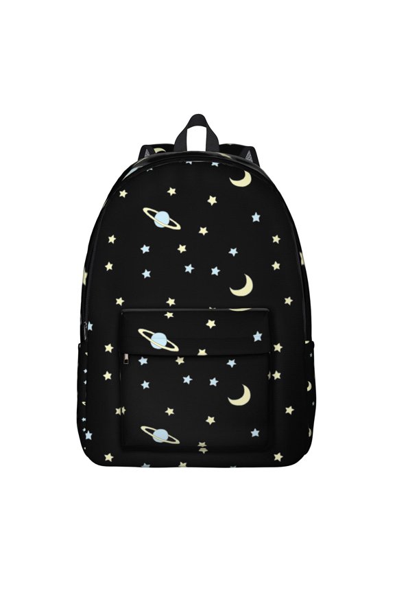 Sci-Fi Lovers Astronaut Backpack, Cute Outer Space Galaxy Moon and Rocket School Bag, Starry Night Planet Daypack
