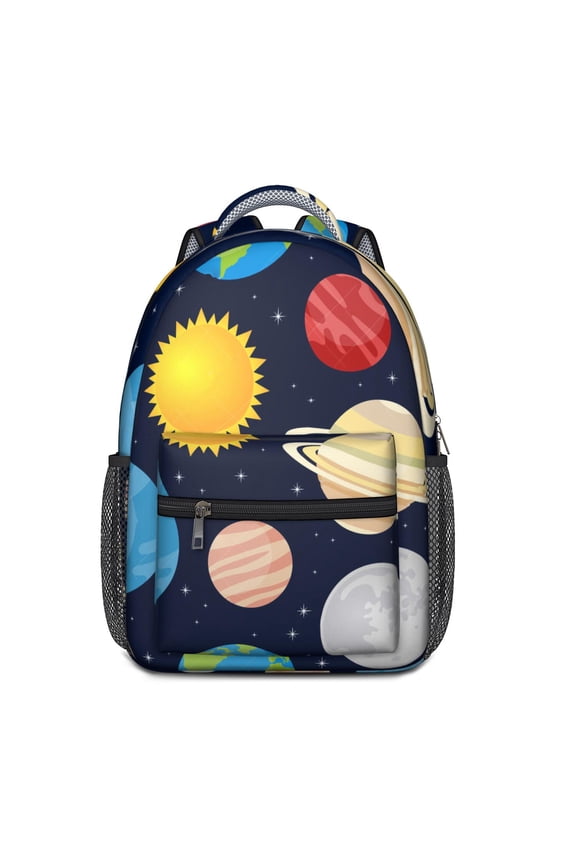 Sci-Fi Lovers Backpack - Ergonomic Waterproof Design with Spacious Compartments, Alien & Space Theme for College Students